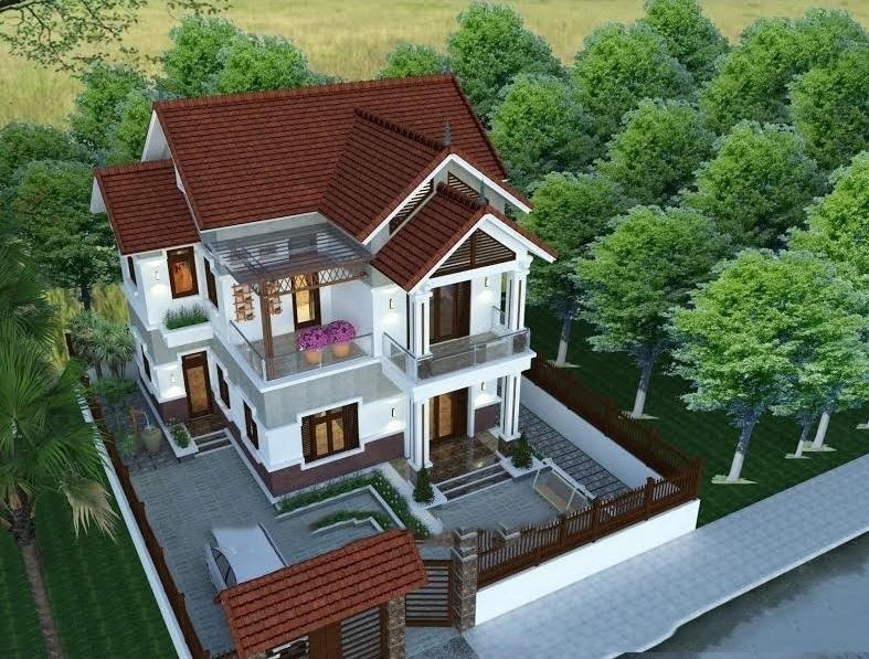 Mẫu nhà 2 tầng mái thái hiện đại mới lạ độc đáo chi phí khoảng 1 tỷ đồng