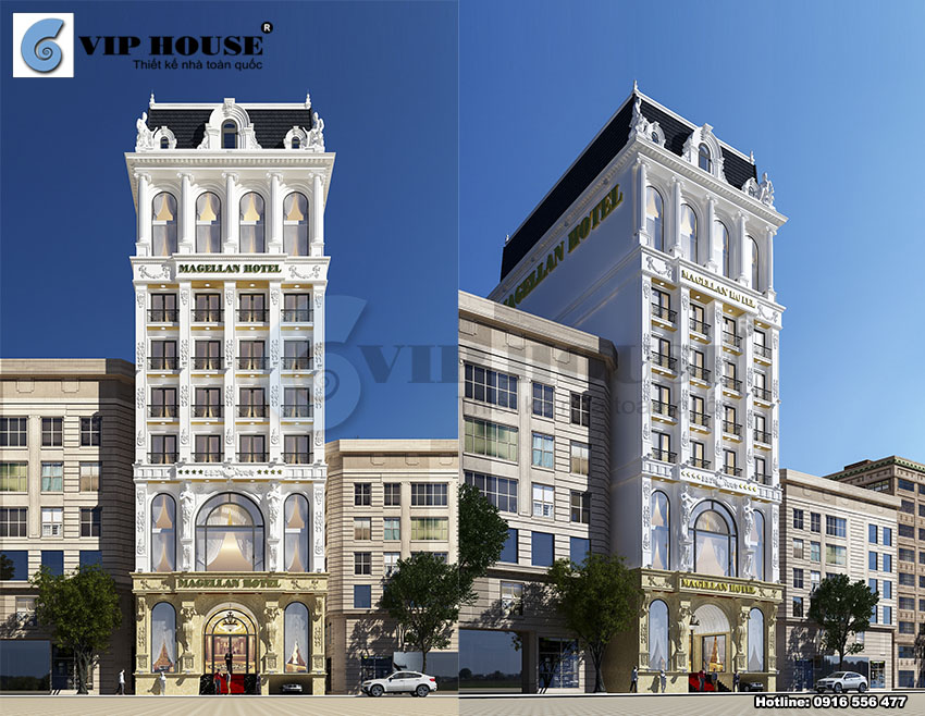 Mẫu thiết kế khách sạn 4 sao phong cách tân cổ điển đẹp ấn tượng