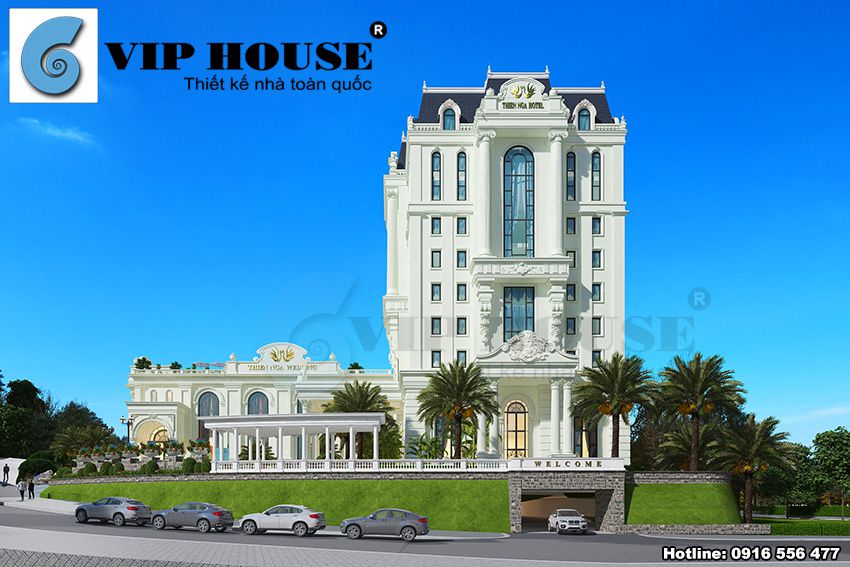 Mẫu thiết kế khách sạn tiêu chuẩn 4 sao phong cách tân cổ điển