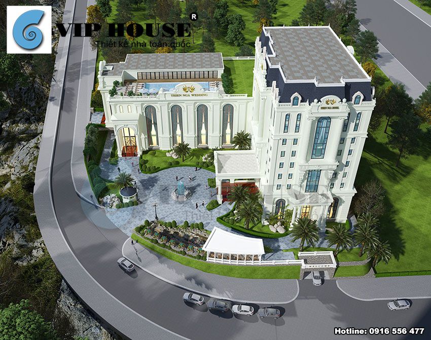 Mẫu thiết kế khách sạn 4 sao kết hợp nhà hàng tiệc cưới