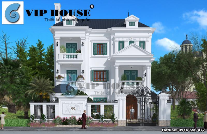 Biệt thự 3 tầng đẹp kiến trúc kiểu Pháp tân cổ điển tại Ninh Bình