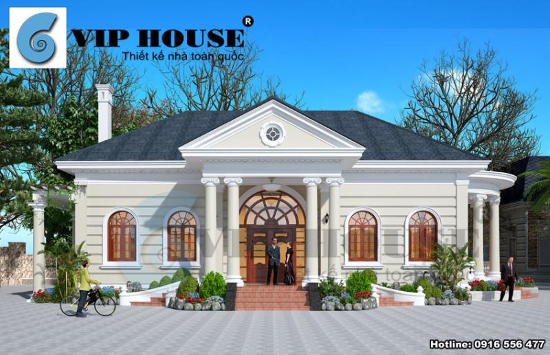 Mẫu thiết kế biệt thự Pháp 1 tầng tân cổ điển  tại Đắc Lắc