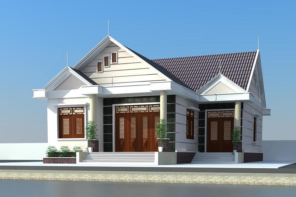 Hình ảnh: Mẫu thiết kế nhà cấp 4 3 phòng ngủ kiểu mái thái theo xu hướng 2020