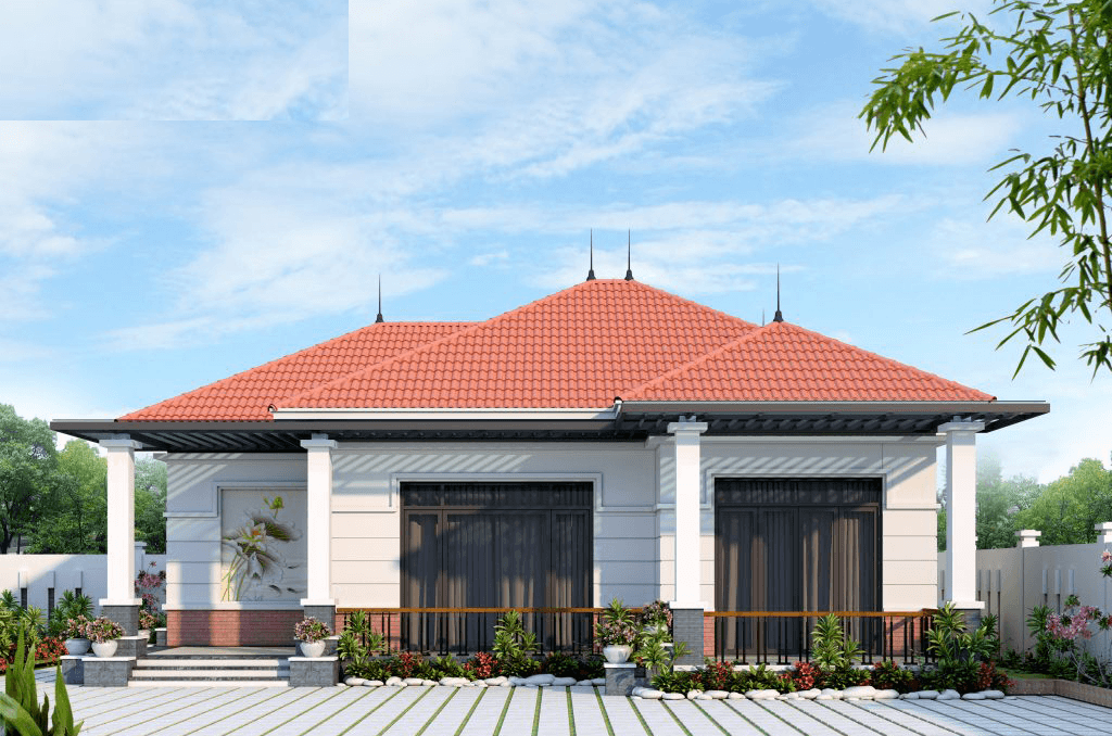 Mẫu nhà cấp 4 mái thái 1 tầng 3 phòng ngủ
