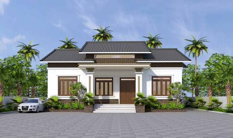 Hình ảnh: Công trình nhà cấp 4 đẹp với hệ mái thái có diện tích khoảng 100m2