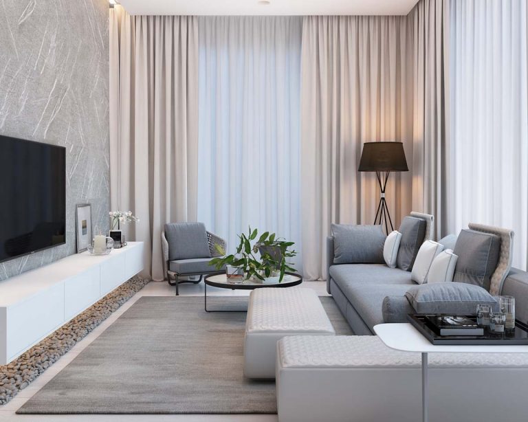 Thiết kế nội thất phòng khách căn hộ chung cư 70m2
