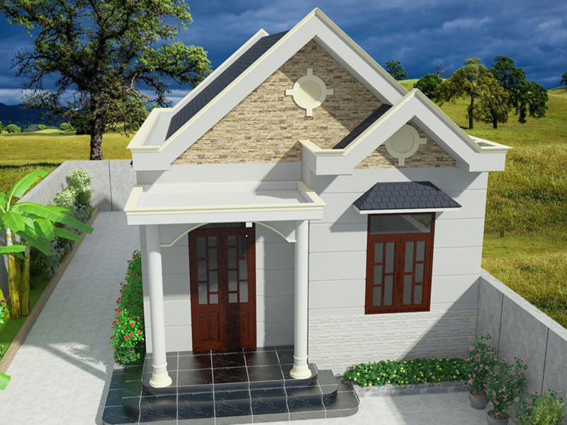 Mẫu nhà cấp 4 nhỏ 50m2 - mẫu 23