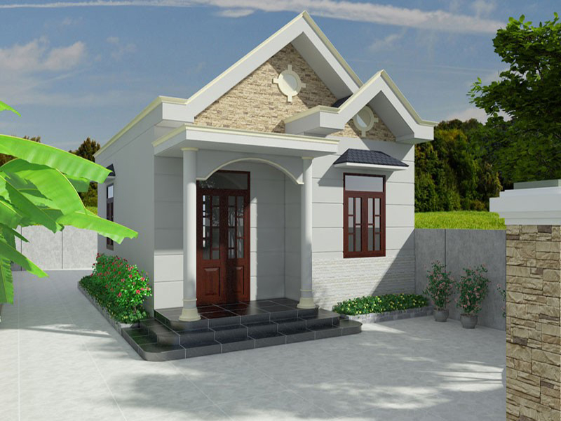 Mẫu nhà cấp 4 nhỏ 50m2 - mẫu 20
