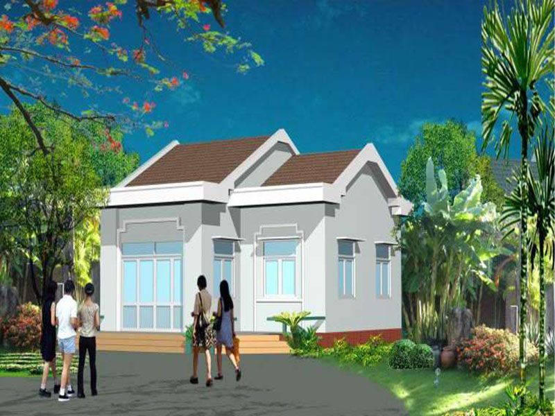Mẫu nhà cấp 4 nhỏ 50m2 - mẫu 12
