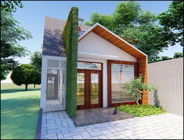 Mẫu nhà cấp 4 nhỏ 50m2 - mẫu 2