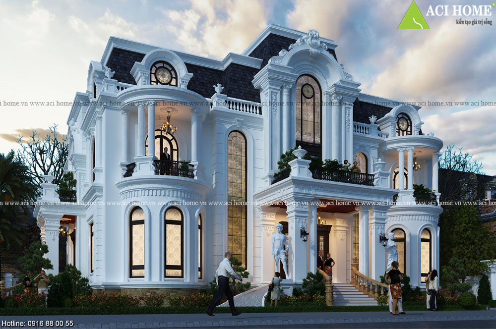 Top 5+ thiết kế biệt thự kiểu Pháp 2 tầng đẹp mỹ lệ