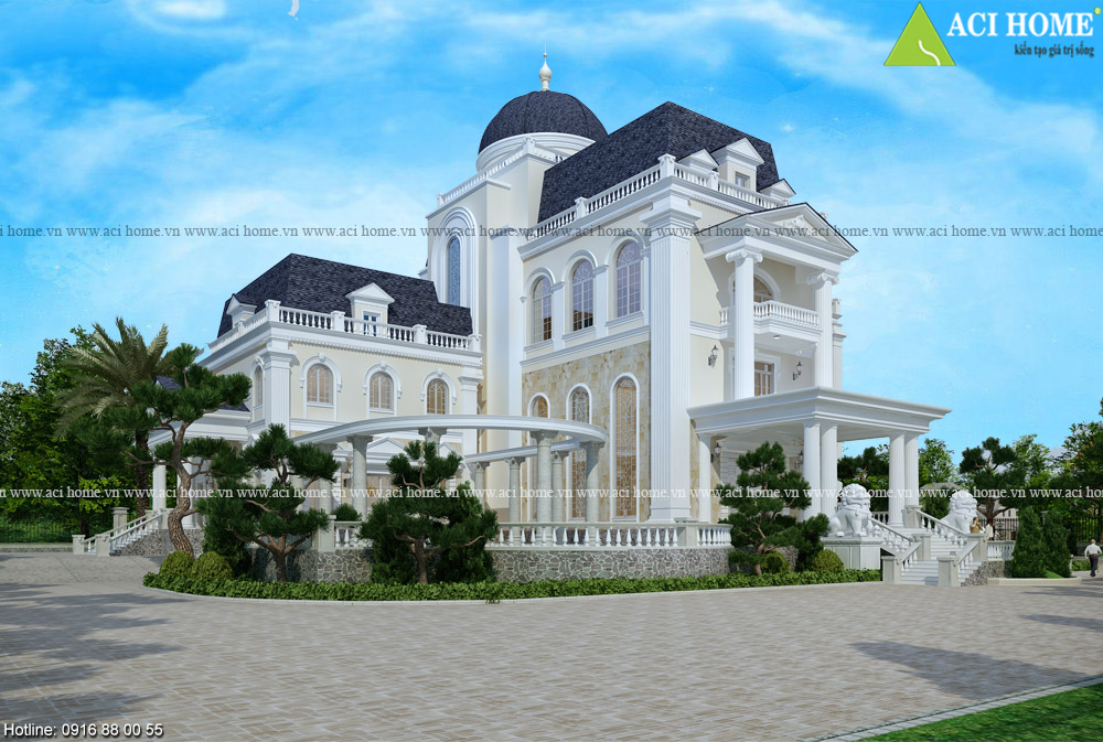 9+ Mẫu biệt thự 5 tầng kiểu Pháp đẹp với thiết kế độc lạ