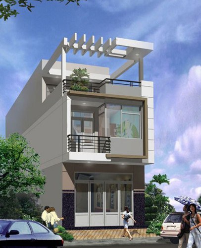 Mẫu thiết kế nhà 2 tầng 1 tum với không gian mở chi phí xây dựng khoảng 400 triệu