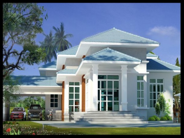 Kiến trúc công trình nhà cấp 4 hiện đại nổi bật với gam màu ấn tượng